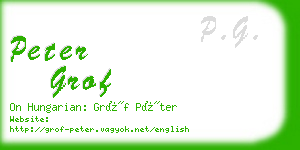 peter grof business card